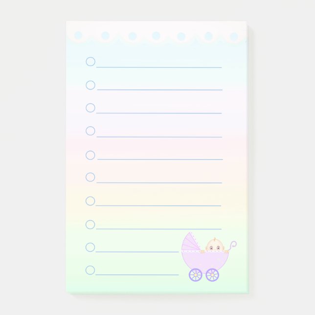 Personalized To Do List & Baby Stroller Post-it No Notes (Front)