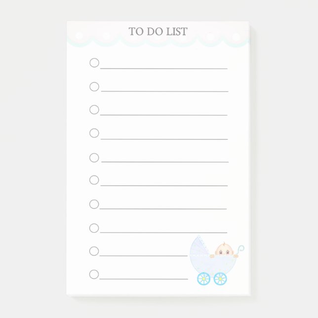 Personalized To Do List & Baby Stroller Post-it No Post-it Notes (Front)