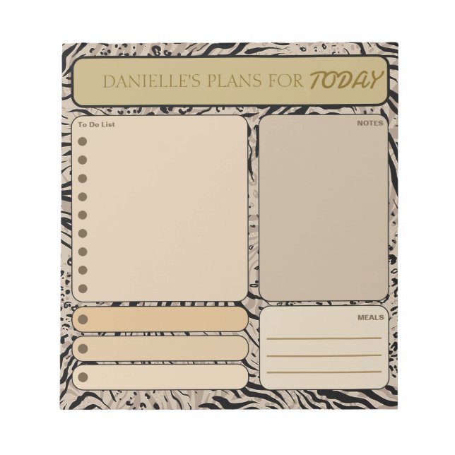 Personalized To Do List Daily Planner Leopard  Notepad (Front)