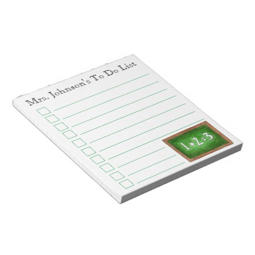 Personalized To Do List Green Chalkboard Slate Notepad