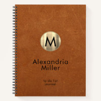 Personalized To-Do List Journal Sable Leather