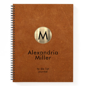 Personalized To-Do List Journal Sable Leather