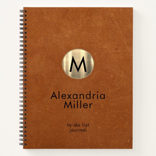 Personalized To_Do List Journal Sable Leather