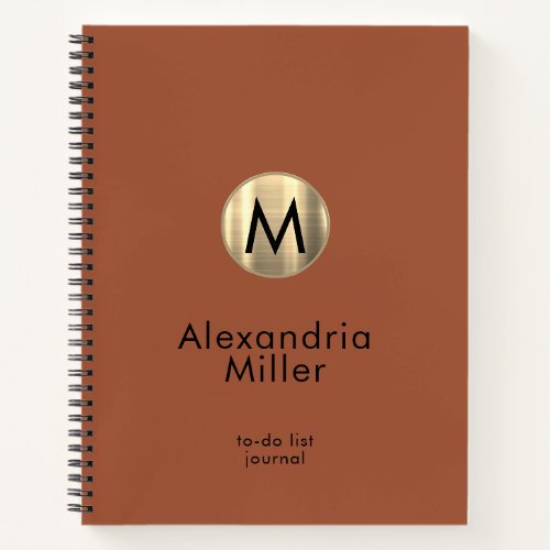 Personalized To_Do List Journal Terracotta