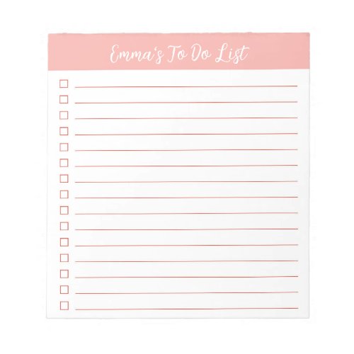 Personalized To Do List Notepad