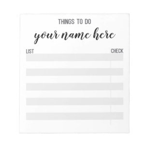 Personalized To Do List Notepad