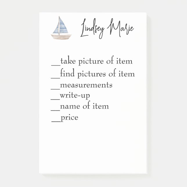 PERSONALIZED TO DO LIST notes (Front)