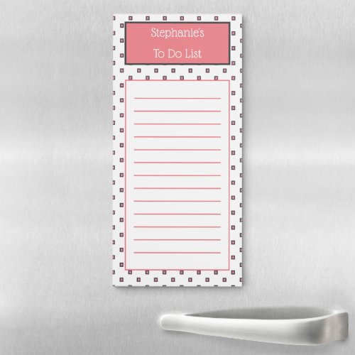 Personalized To Do List Pink Magnetic Notepad