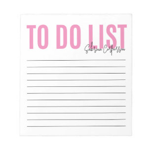 Personalized To Do List Pink Notepad