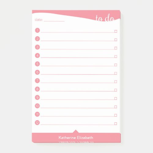 Personalized To Do List _ Pink Post_it Notes