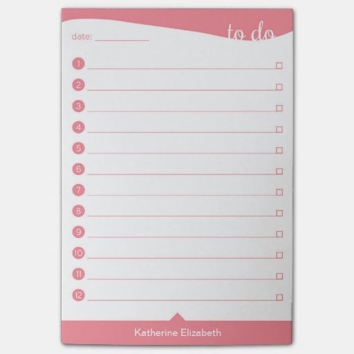 Personalized To Do List - Pink Post-it® Notes | Zazzle