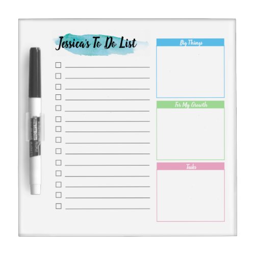 Personalized To do list Productivity Dry Erase Board