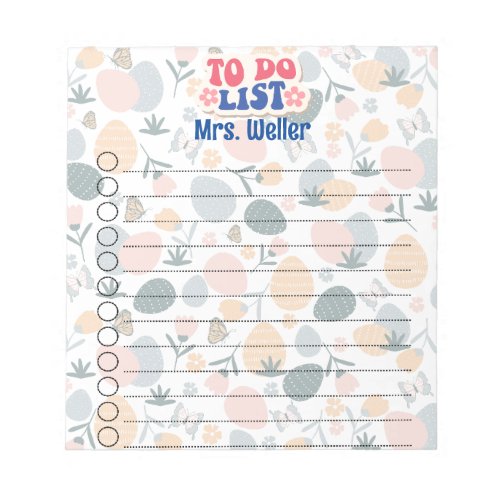 Personalized To_Do List Spring Easter Eggs Notepad