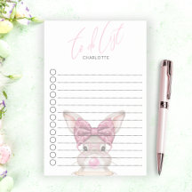 Personalized To-Do List Sticky Notes - Cute Bunny