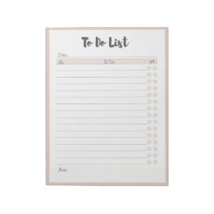Personalized To Do Listing Notepad