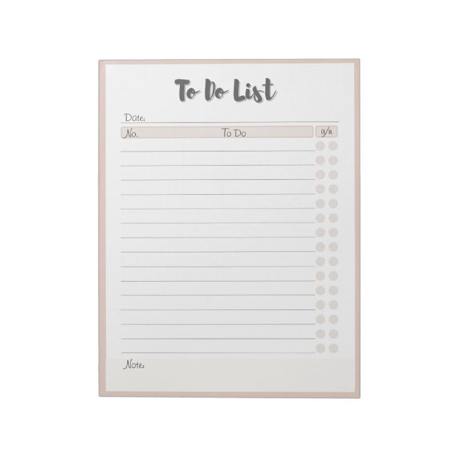 Personalized To Do Listing  Notepad (Rotated)