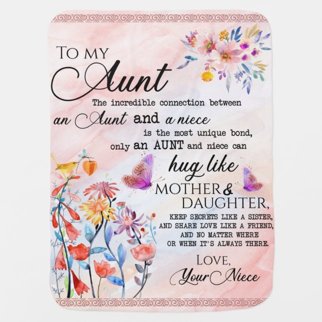 Personalized To My Aunt From Niece Baby Blanket (Front)