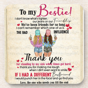 Personalized To My Bestie Beverage Coaster