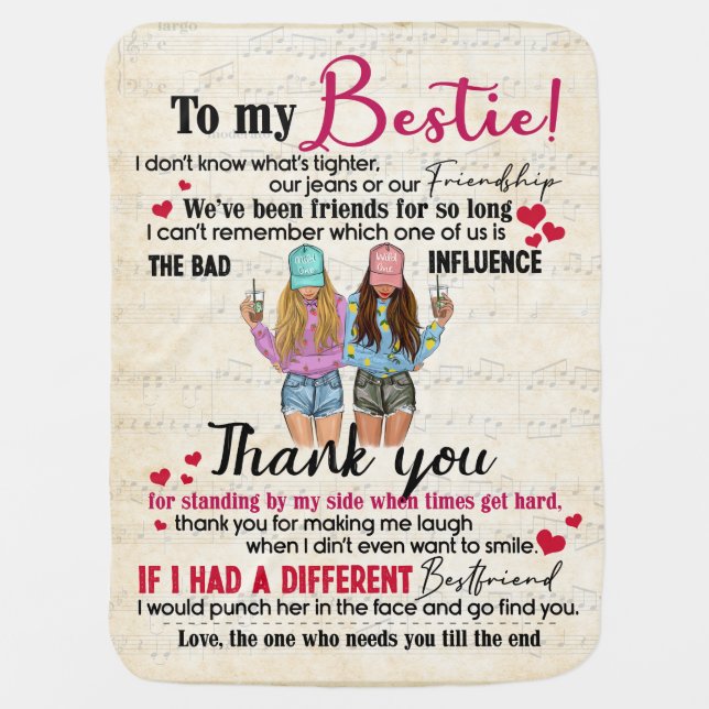 Personalized To My Bestie Blanket (Front)