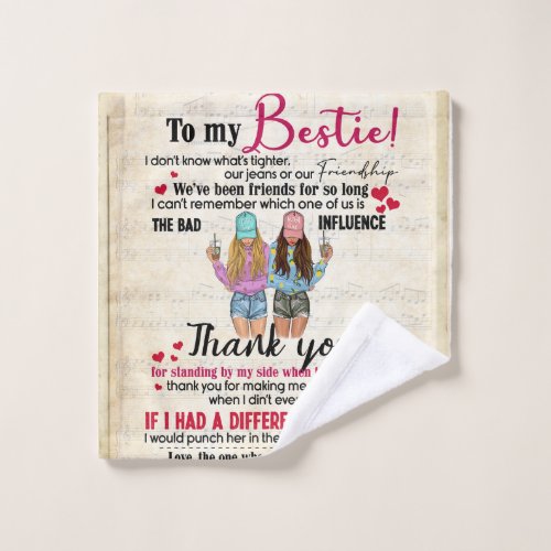 Personalized To My Bestie Blanket Wash Cloth
