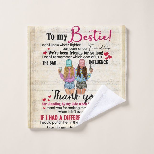 Personalized To My Bestie Blanket Wash Cloth (Wash Cloth)