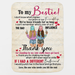 Personalized To My Bestie For Best Friends Gift Baby Blanket