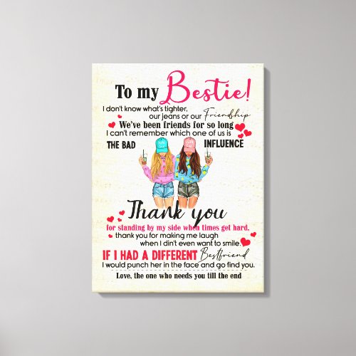 Personalized To My Bestie Friends Gift For BFF Canvas Print