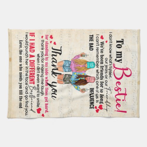 Personalized To My Bestie Friends Gift For BFF Kitchen Towel