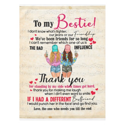 Personalized To My Bestie Friends Gift For BFF Tablecloth