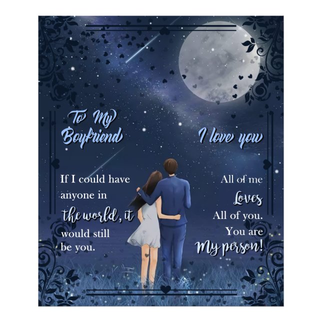 Personalized To My Boyfriend Couple Photo Print (Front)
