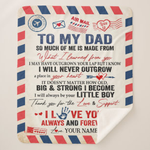 Personalized To My Dad Blanket From Son Air Mail
