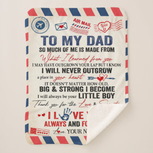 Personalized To My Dad Blanket From Son Air Mail 