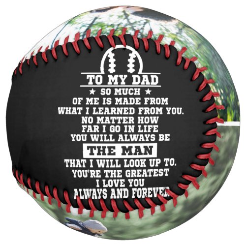  Personalized To My Dad Custom 2 Photo Collage Softball