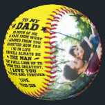 Personalized To My Dad Custom 2 Photo Collage Softball<br><div class="desc">- Personalized Custom Gift To My Dad From Son Grandson Daughter Granddaughter,  quotes for Dad,  inspirational words for Father,  proud of my Dad quotes.</div>