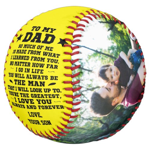 Personalized To My Dad Custom 2 Photo Collage Softball