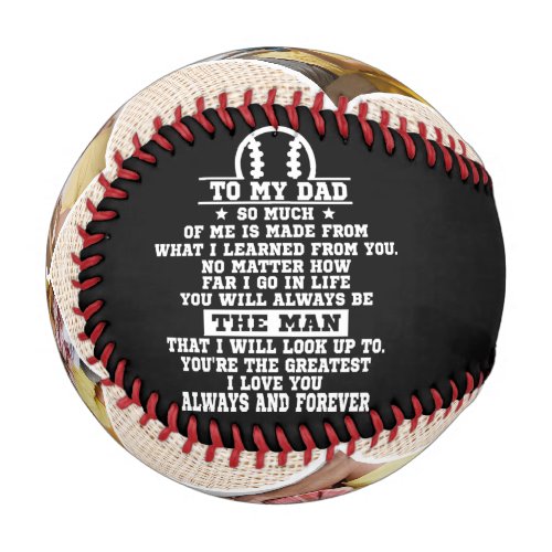  Personalized To My Dad Custom 4 Photo Collage Baseball