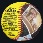 Personalized To My Dad Custom 4 Photo Collage Softball<br><div class="desc">- Personalized Custom Gift To My Dad From Son Grandson Daughter Granddaughter,  quotes for Dad,  inspirational words for Father,  proud of my Dad quotes.</div>