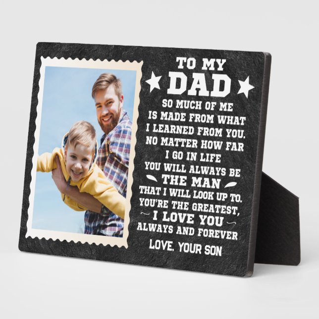 Personalized To My Dad Custom Name & photo Plaque (Side)