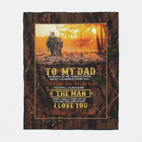 Personalized To My Dad Love Letter From Son And Da Fleece Blanket