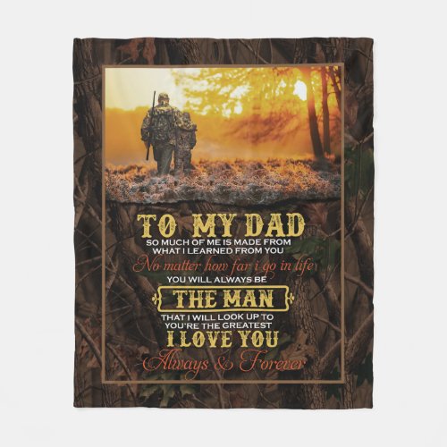 Personalized To My Dad Love Letter From Son Fleece Blanket