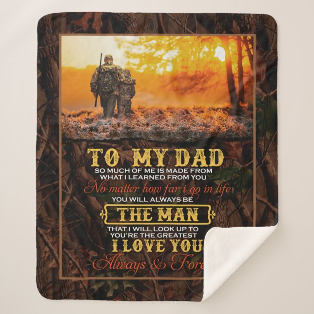 Personalized To My Dad Love Letter From Son Sherpa Blanket (Front)