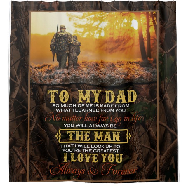 Personalized To My Dad Love Letter From Son Shower Curtain (Front)