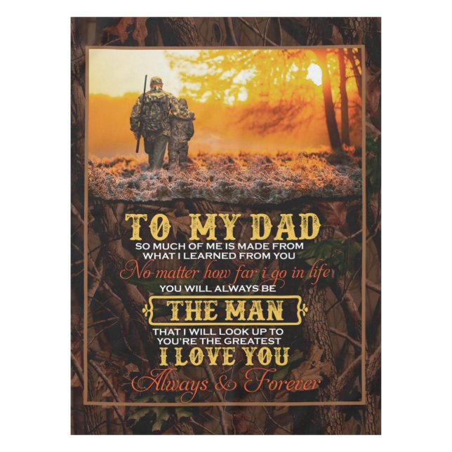 Personalized To My Dad Love Letter From Son Tablecloth (Front)