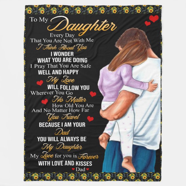 Personalized To My Daughter Blanket, (Front)
