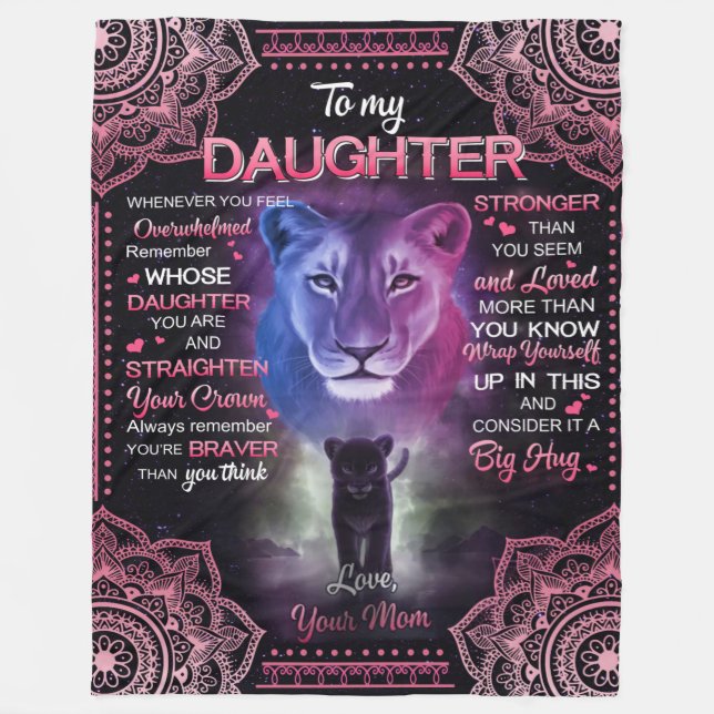 Personalized To My Daughter Blanket, (Front)