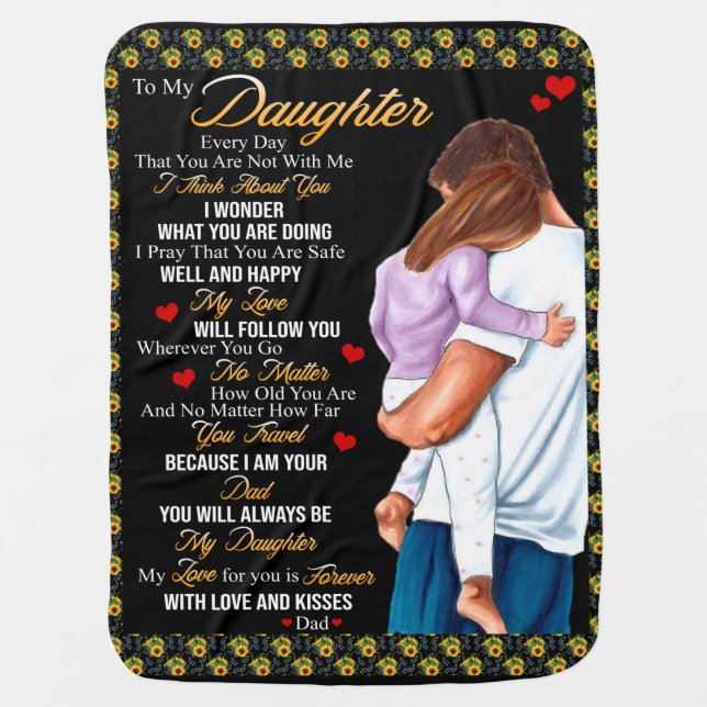 Personalized To My Daughter Blanket, Baby Blanket (Front)