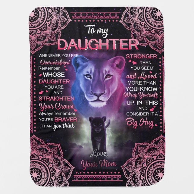 Personalized To My Daughter Blanket, Baby Blanket (Front)