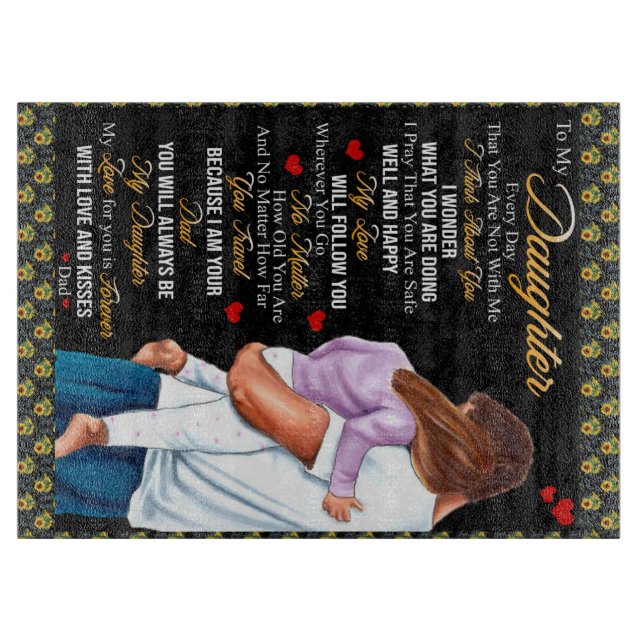 Personalized To My Daughter Blanket, Cutting Board (Front)