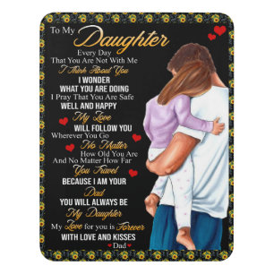 Personalized To My Daughter Blanket, Door Sign