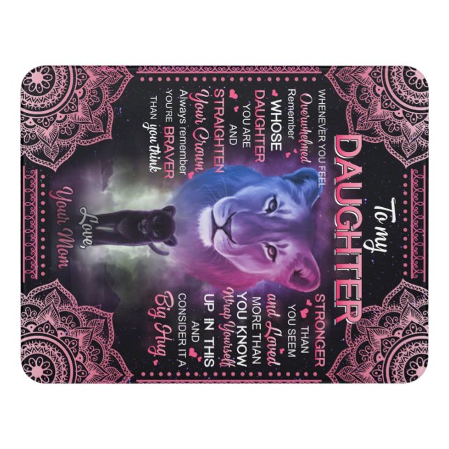 Personalized To My Daughter Blanket, Door Sign (Contemporary Front)